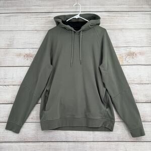 Lululemon City Sweat Pullover Hoodie Mens Large Green Stretch Athleisure Flawed